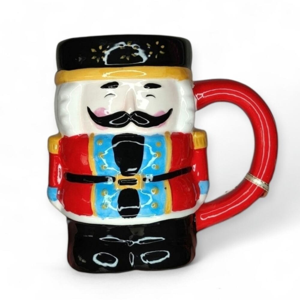 Holly and‎ Joy Red Nutcracker Soldier Figural Christmas Mug